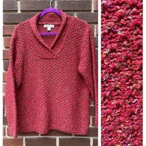 Coldwater creek red sweater 1X EUC